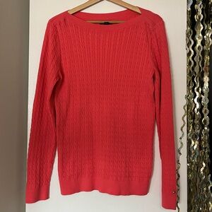 Tommy Hilfiger coral long sleeve knit sweater in brand new condition size XL